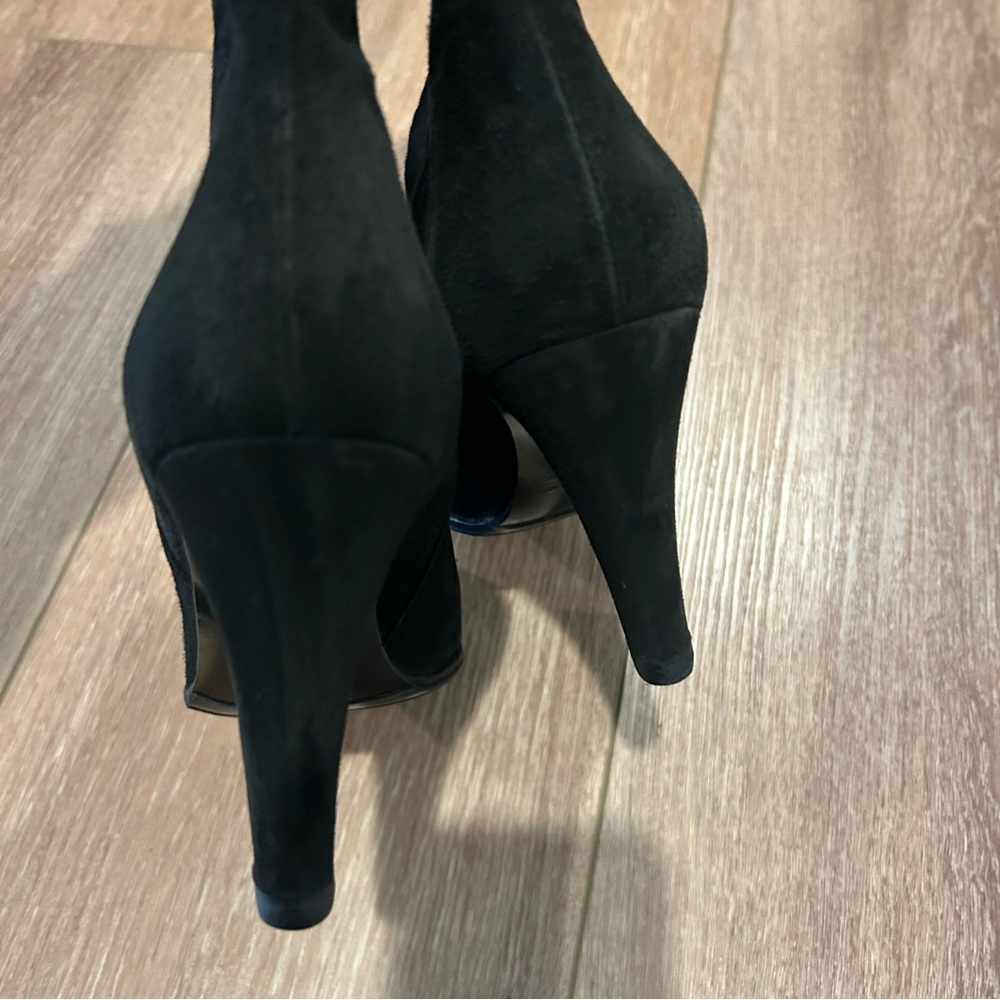 Chanel Black Heeled Boots with Stiletto Heel and Folded Cuff - Picture 7 of 11